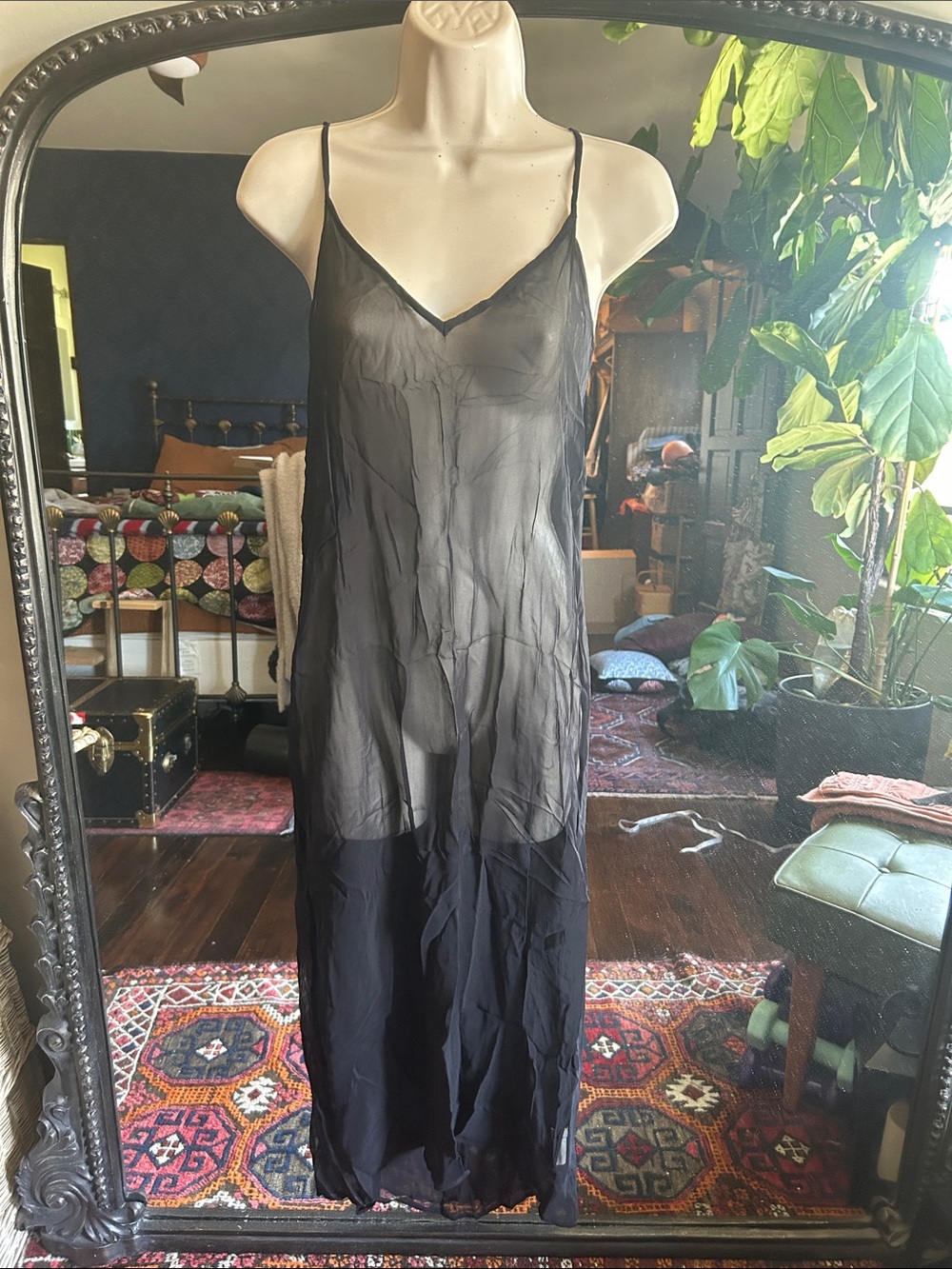 Doen long deep v neck slip dress. Small. NWT